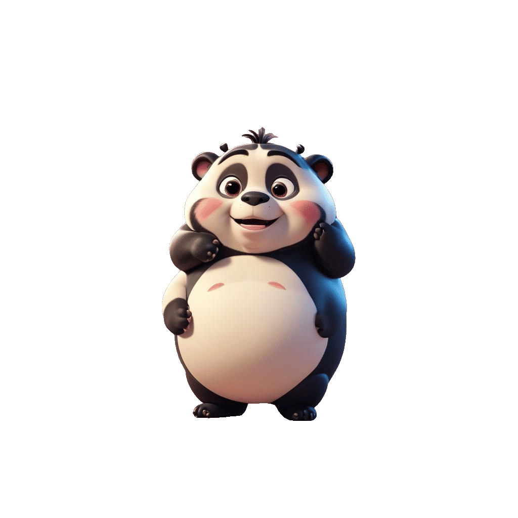 Cute Cartoon Fat Animal in 3D Digital Art