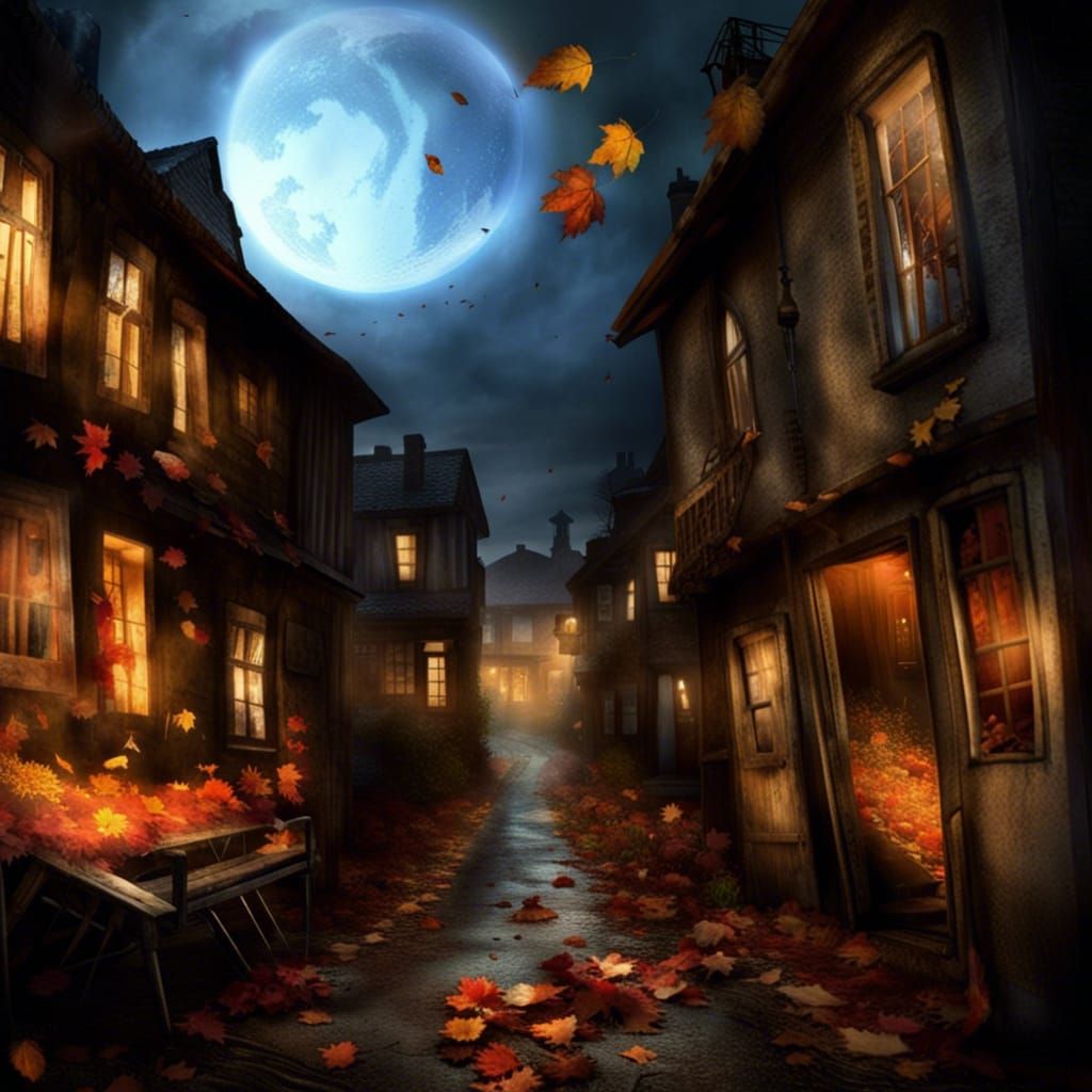 Melancholic Autumnal Scene of Loss and Nostalgia