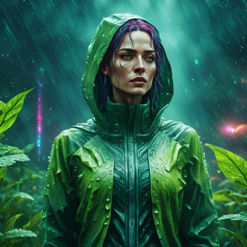 Surreal Exo-Planet Goddess in Vibrant Oil Painting