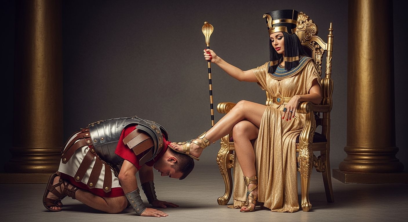 Egyptian Queen on Golden Throne in Photography Style