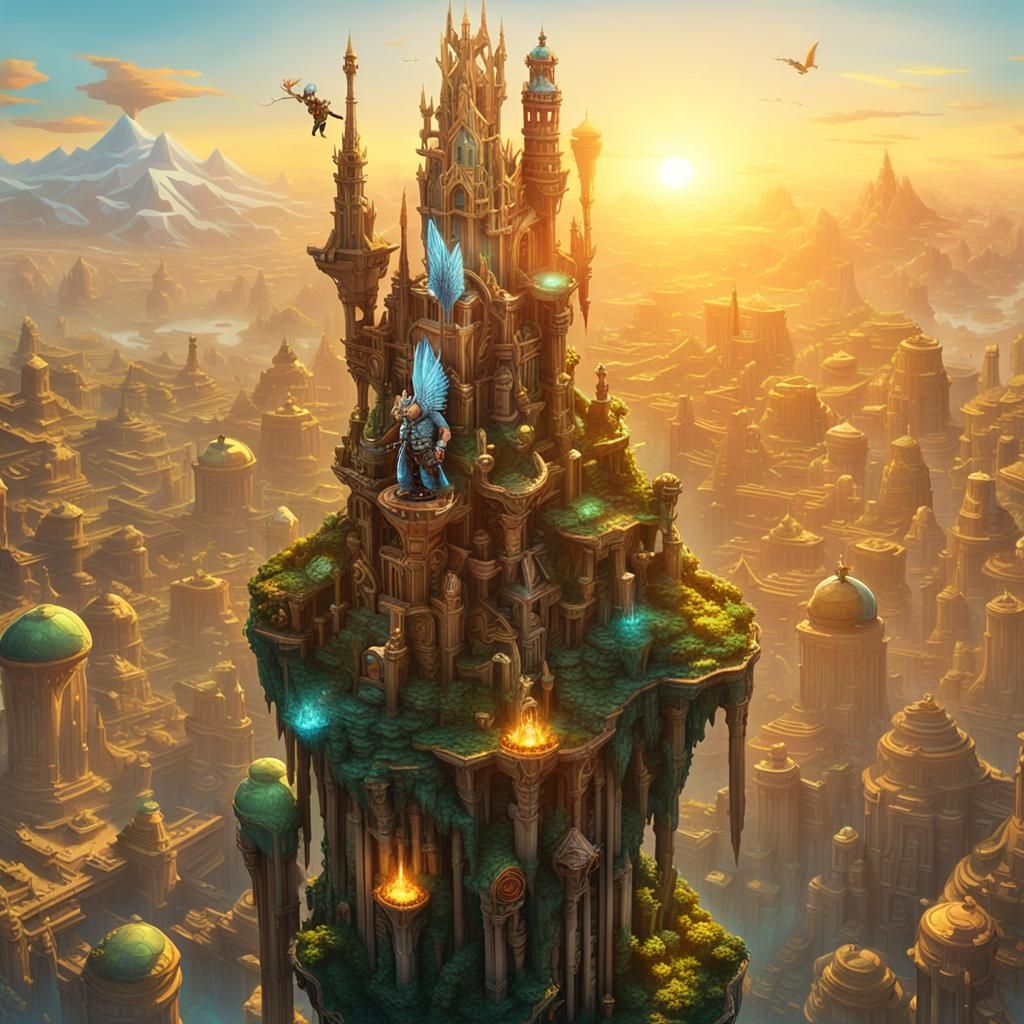 Zenithal Dwarf in Solarpunk Cityscape