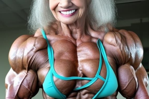 Muscular Grandma Bodybuilder with Ripped Physique