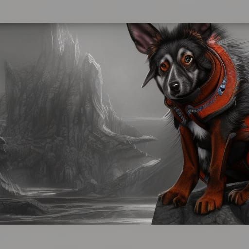 Detailed Pencil Sketch of a Dog