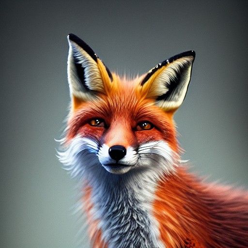 Detailed Portrait of a Fox and Kit in 8K