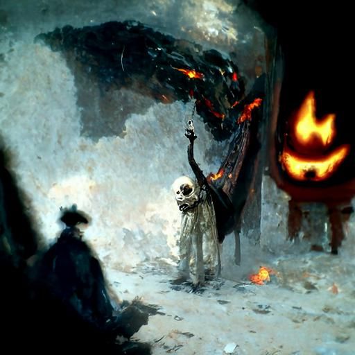 Fiery Horror Trick or Treat Scene