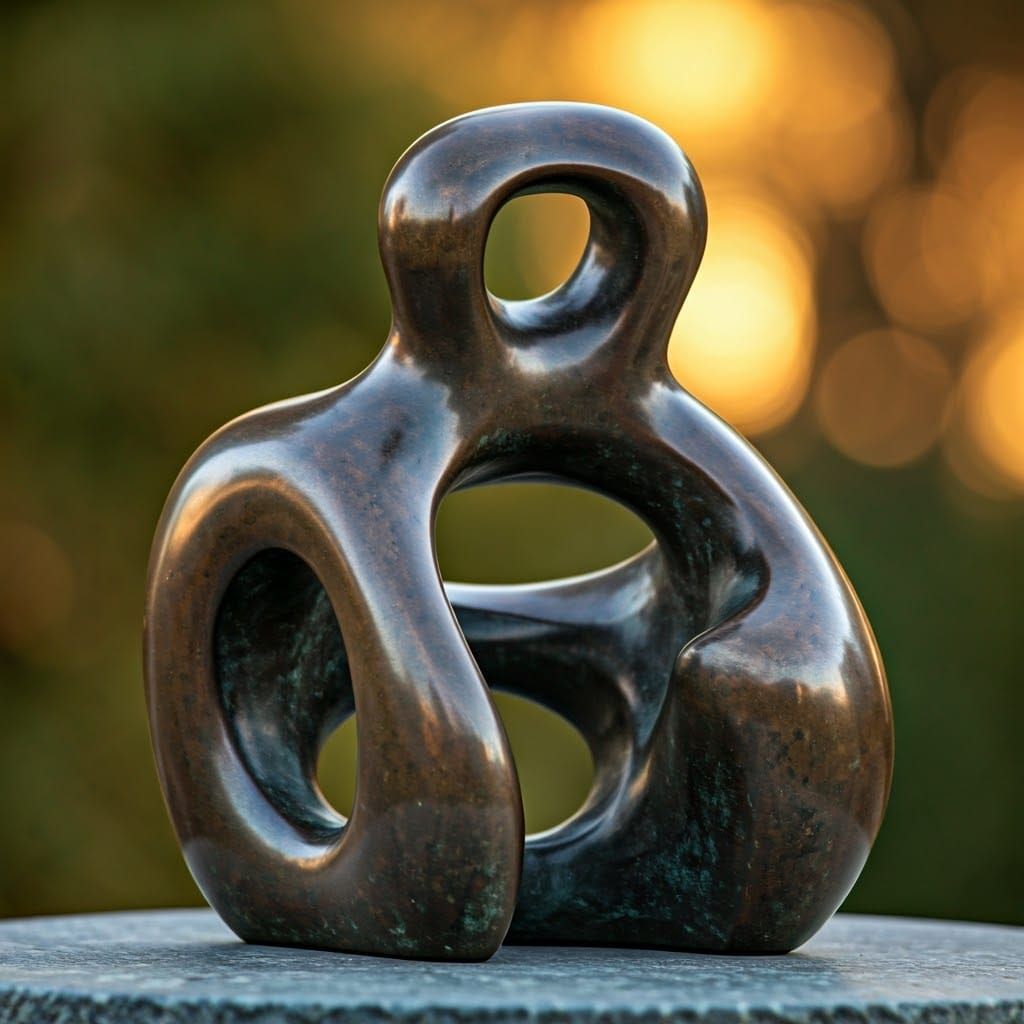 Henry Moore style abstract sculpture