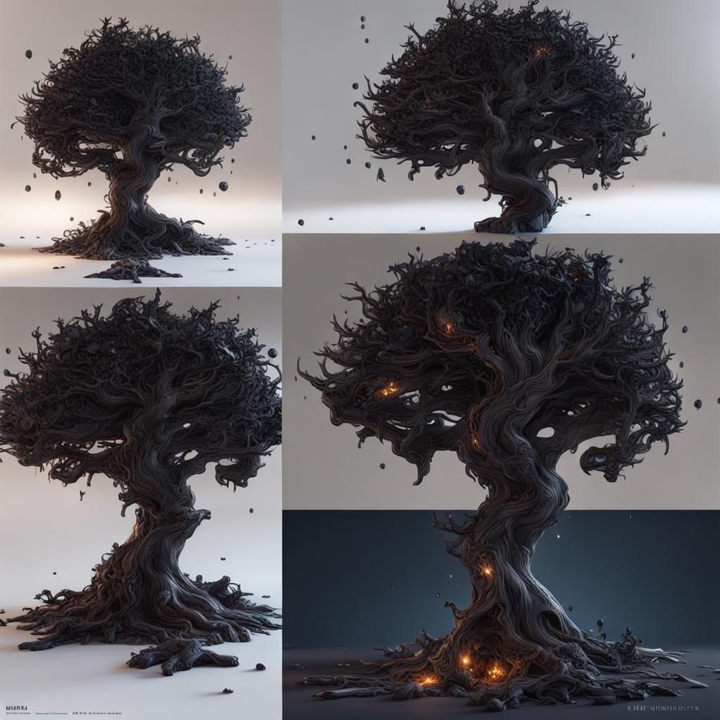 Black Crystal Tree Fantasy Concept Art