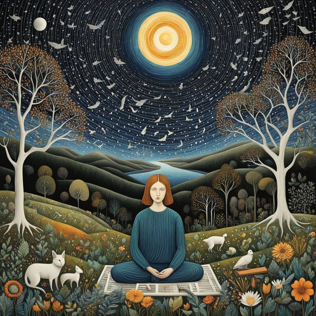 Cosmic Bio Art Collage in Digital Style