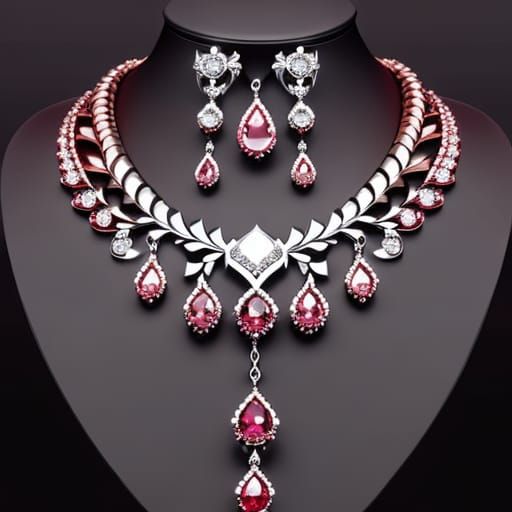 Exquisite Ruby Rose Jewelry Concept Art in 4K