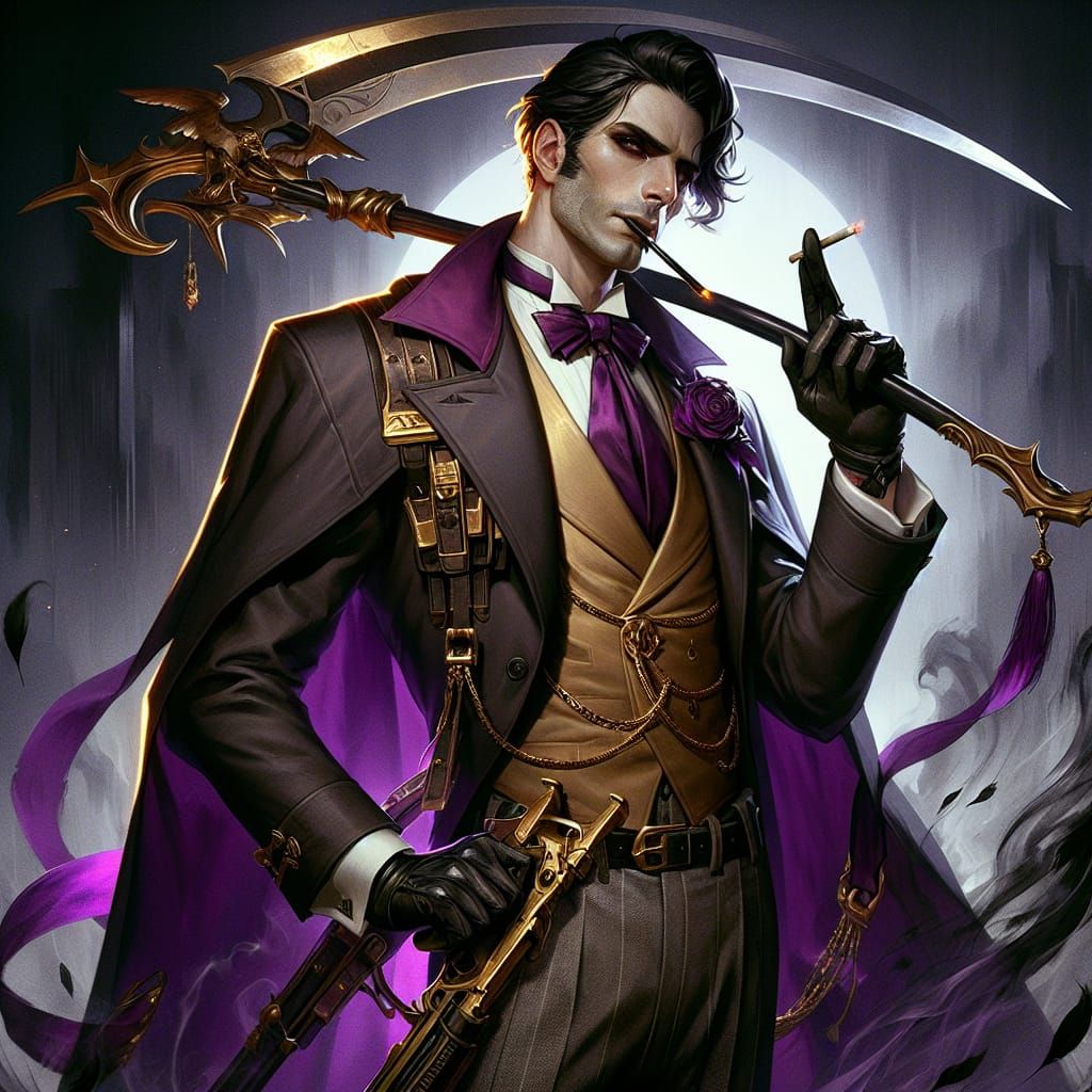 Thief Guild Leader Leonhardt in Dark Fantasy Style