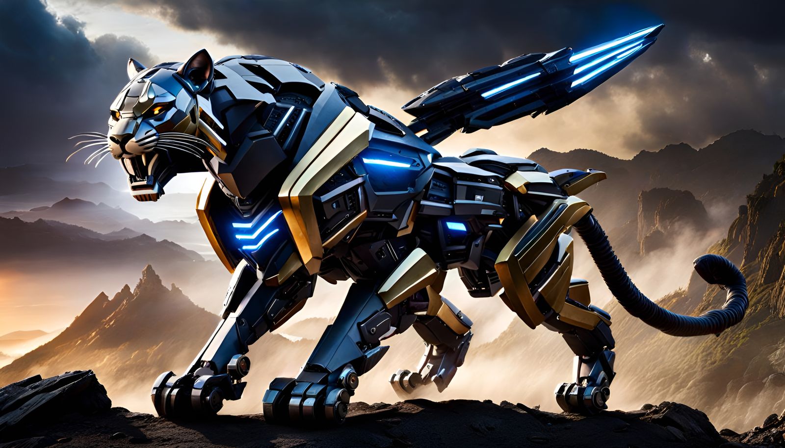 Cybernetic Displacer Beast Prowling Dark City