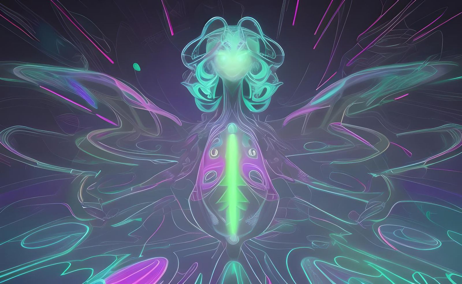 Neon Virtual Networks in Flame Fractal Hyperreality