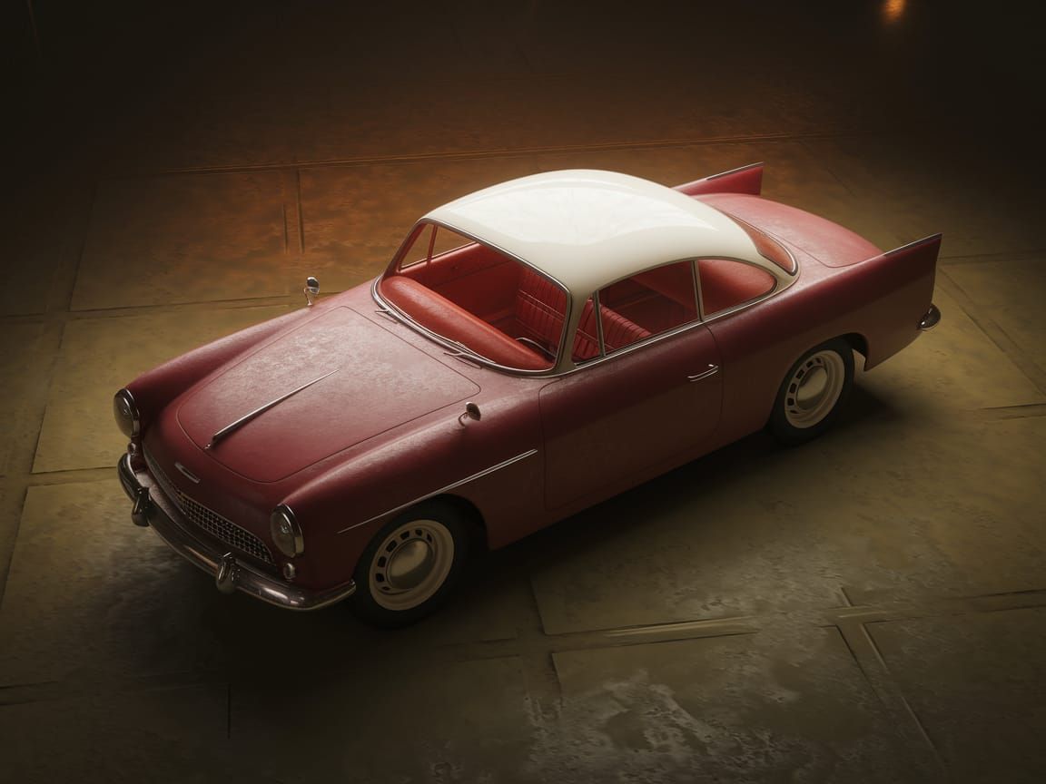 Vintage German Coupe in Retro Garage