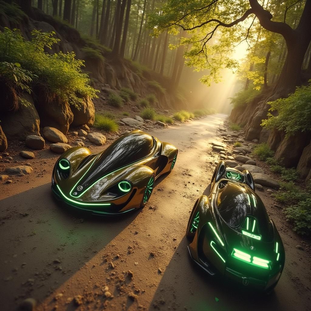 Frog in Cyberpunk Car: A Sci-Fi Manga Scene