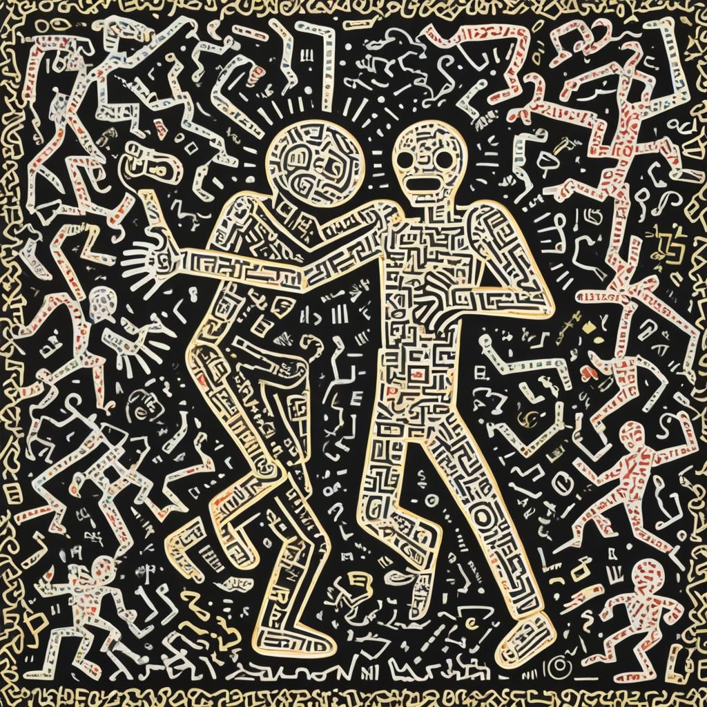 Polybius Game in Keith Haring Style
