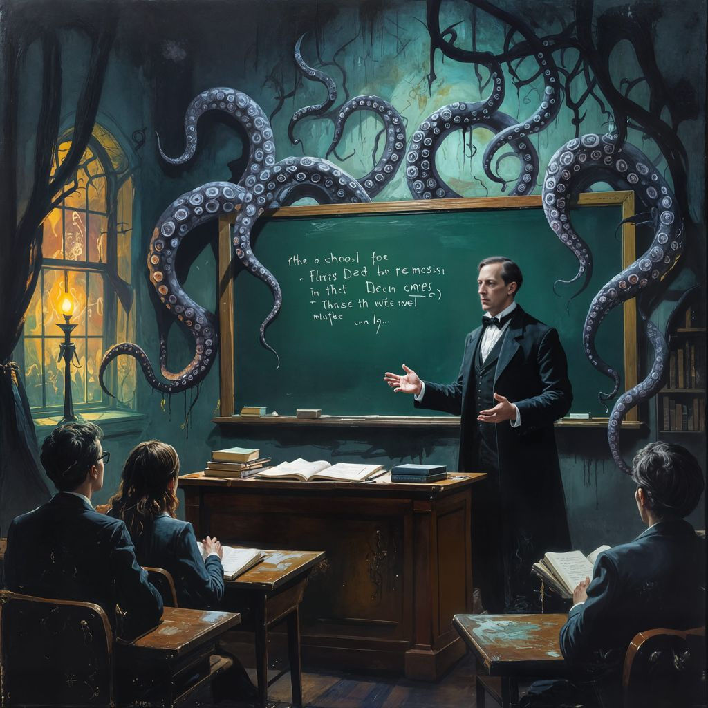 H.P. Lovecraft Teaches Dark Dreamers Acrylic Painting
