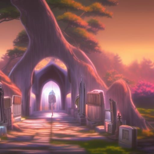 Guitars in Cemetery: Studio Ghibli Anime Visual