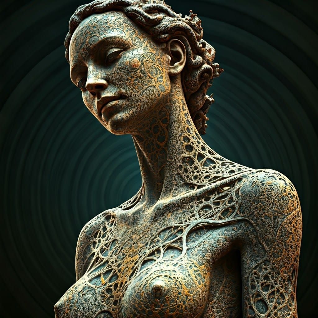 Surreal Statue Emerging from the Subconscious