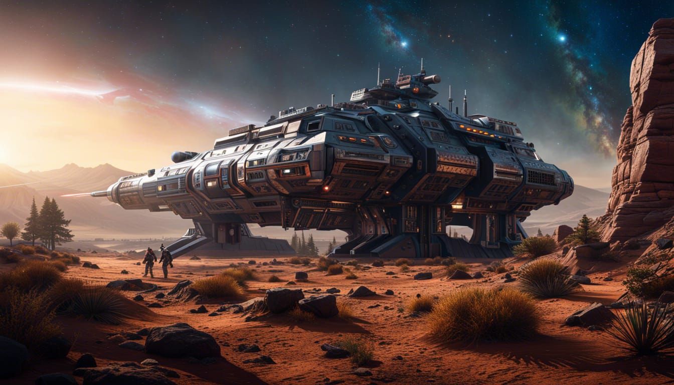 Space-Western Insurgent in Detailed Matte Painting