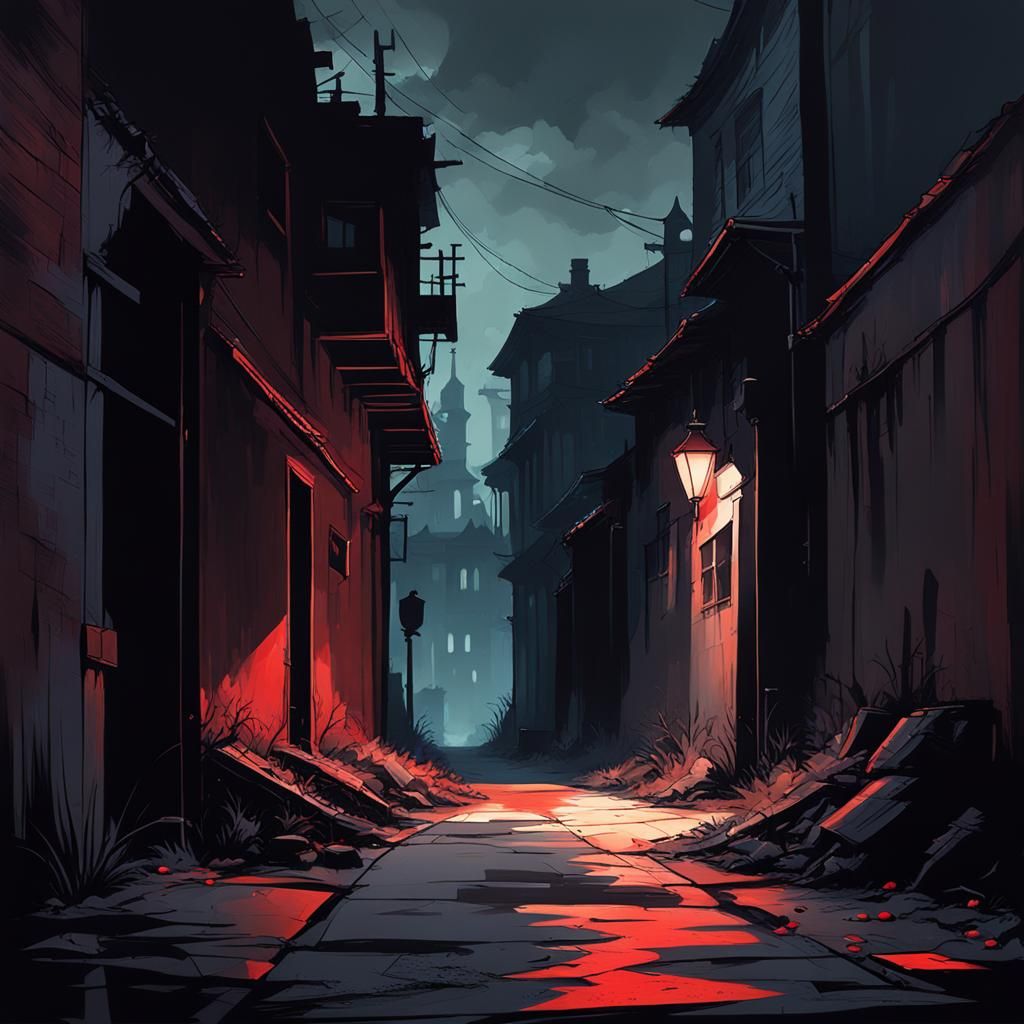 Sinister Shadow Figure with Glowing Red Eyes