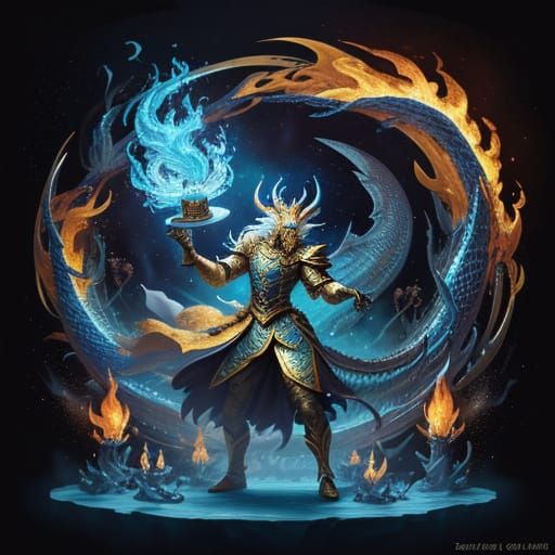 Mythical Dragon Lights Birthday Cake with Fire