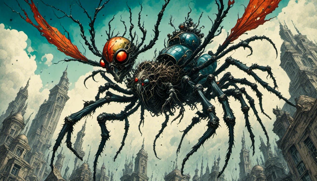 Roger Ramjet Soars Through Sky in Retro Cartoon Style