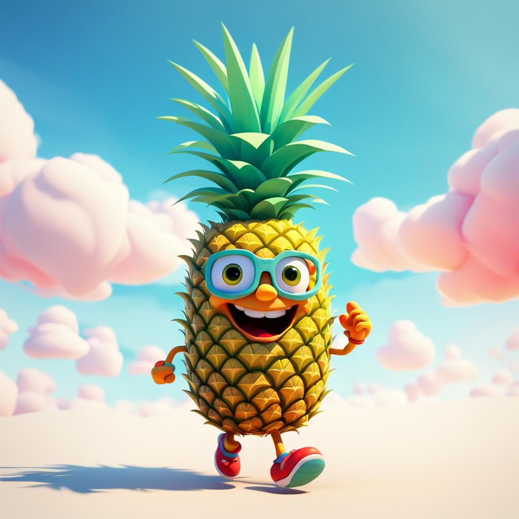Walking Pineapple in Pixar-Inspired 3D Animation