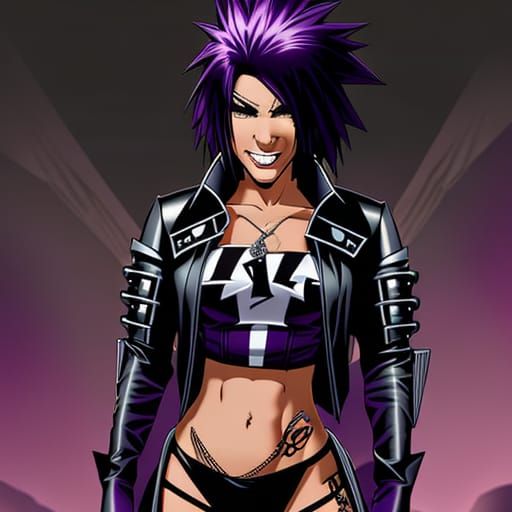 Anime Bodybuilder Rockstar Portrait in Japanese Comic Style