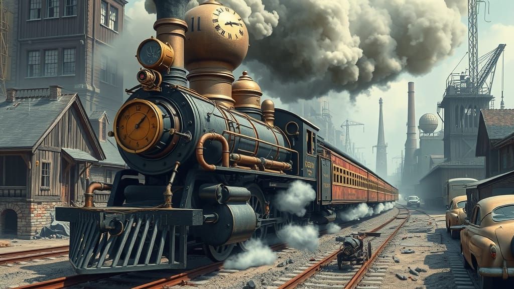 Steam-Powered Timekeeper Speeds Through a Futuristic Wastela...