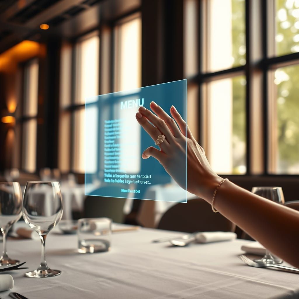 Luxury Restaurant with Holographic Menu