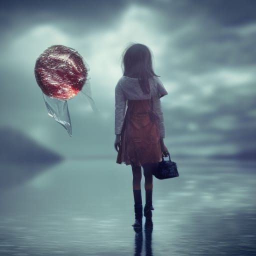 Steampunk Girl with Balloon: Photorealistic Fantasy Portrait