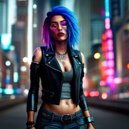 Biker woman/punk rocker 2245 AD