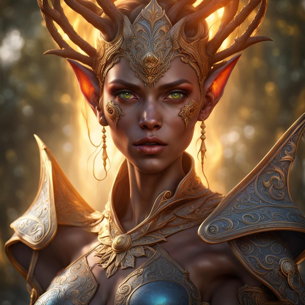 Detailed Sun Elf Eye Fantasy Concept Art