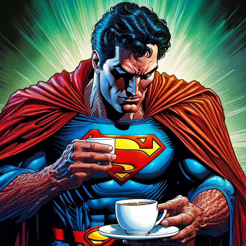 Evil Superman in 80s Style Comic Art