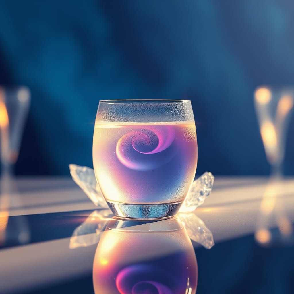 Iridescent Soup Bubble in Frosted Glass: Matte Painting