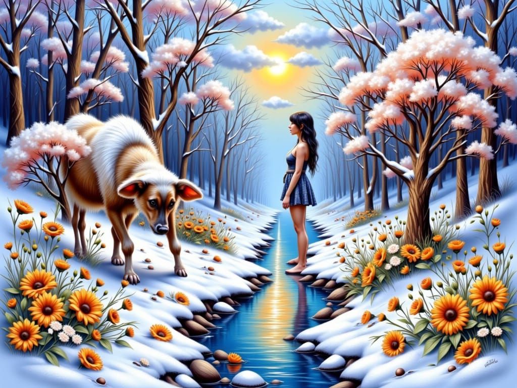 Winter: Meeting in the forest