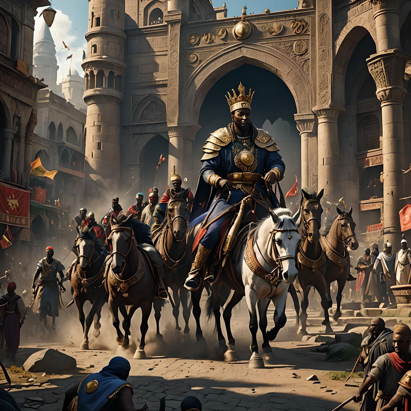 African King and Queen Entering Istanbul: Fantasy Art