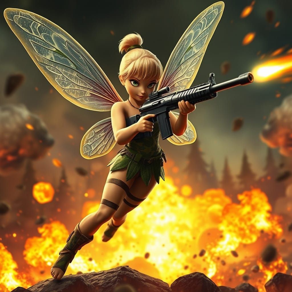 Ethereal Fairy Wields Gatling Gun in Rambo-Inspired Fantasy ...