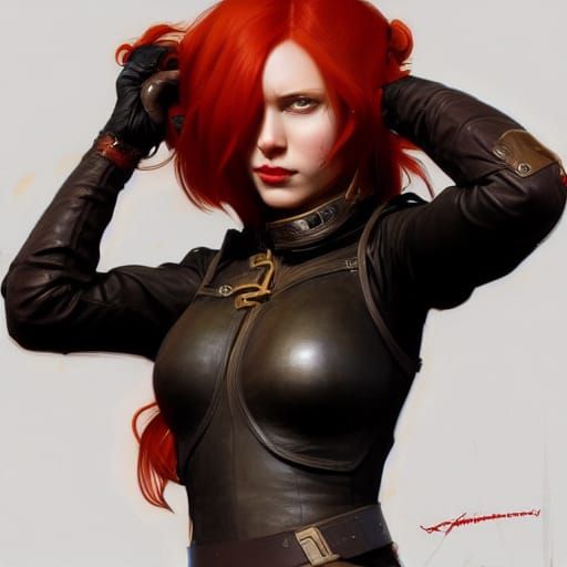 Redhead with Eyepatch: Hyperdetailed Portrait