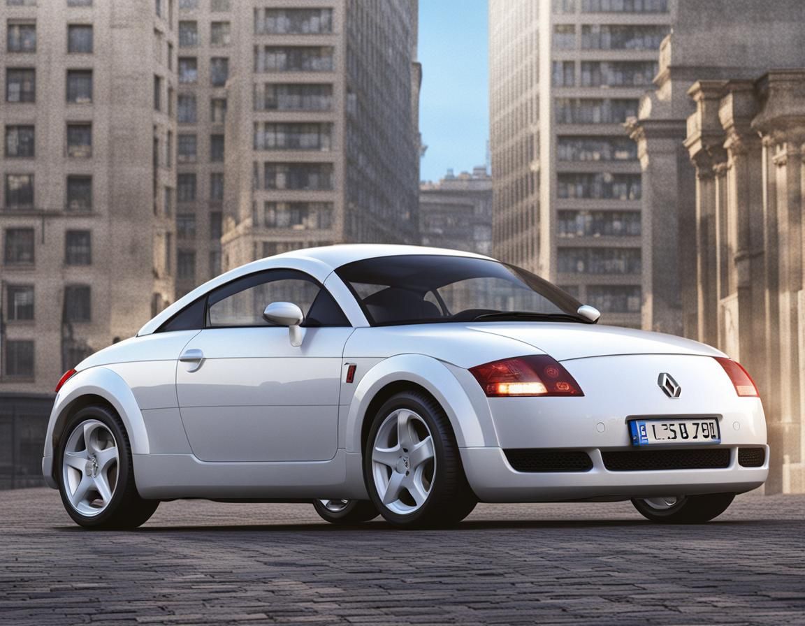 White 2000 Renault Audi TT Coupe 3D Render