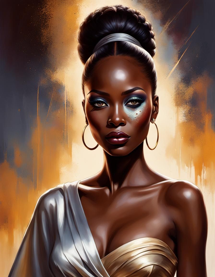 Striking Portrait with Scar in Action Painting Style