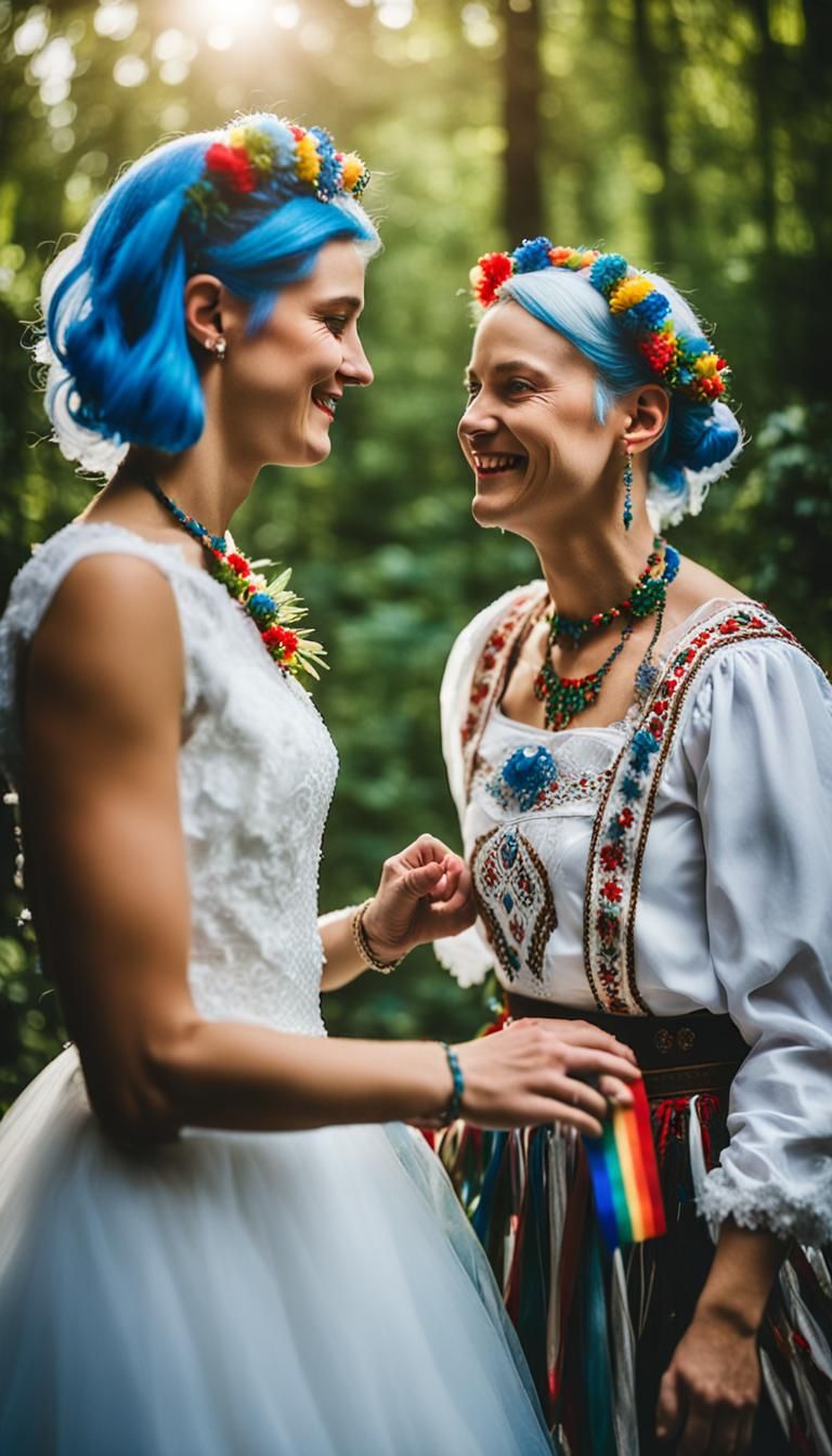 Lesbian Wedding Dance with Polish Folk Costumes