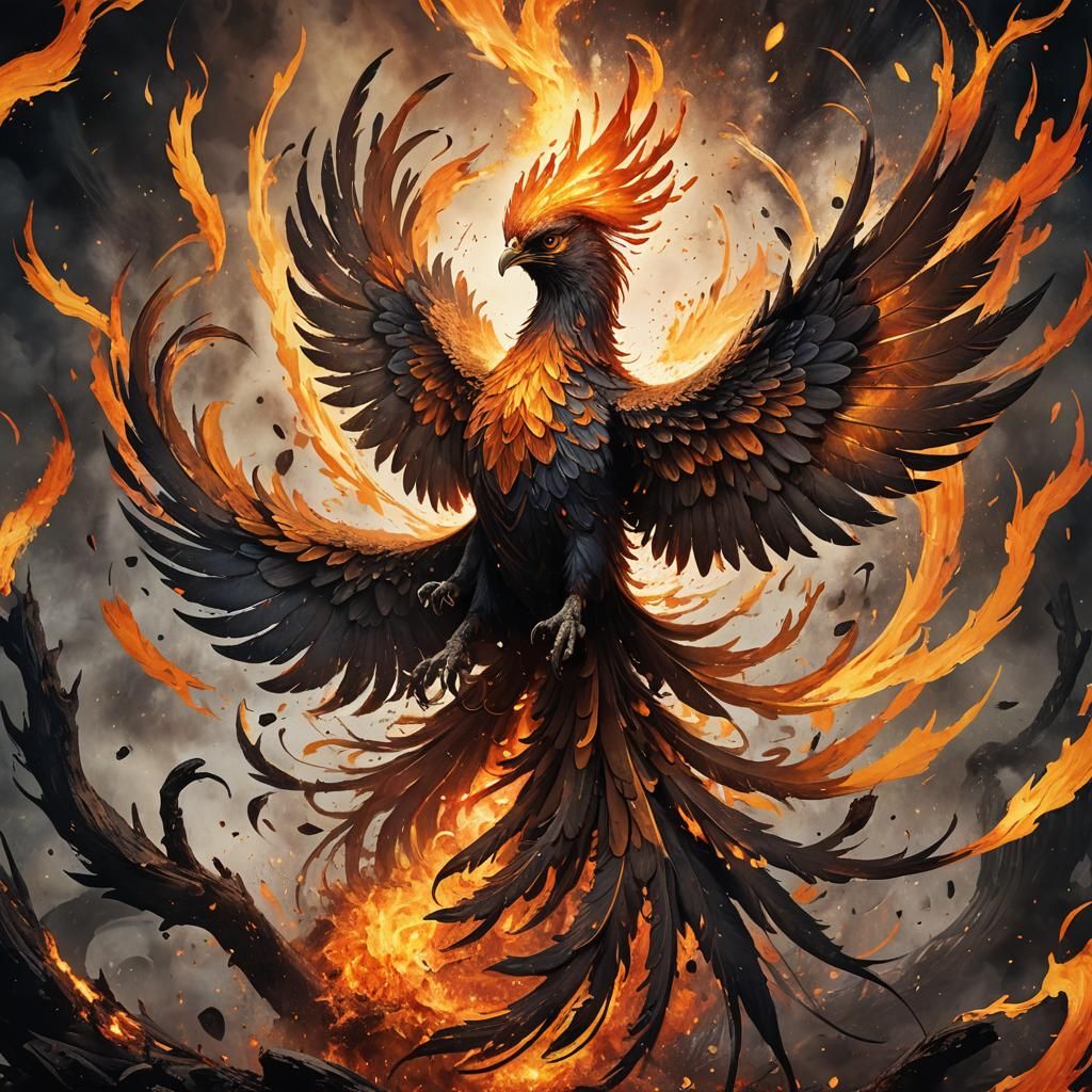 Hauntingly Beautiful Phoenix Rising: Dark Fantasy Art