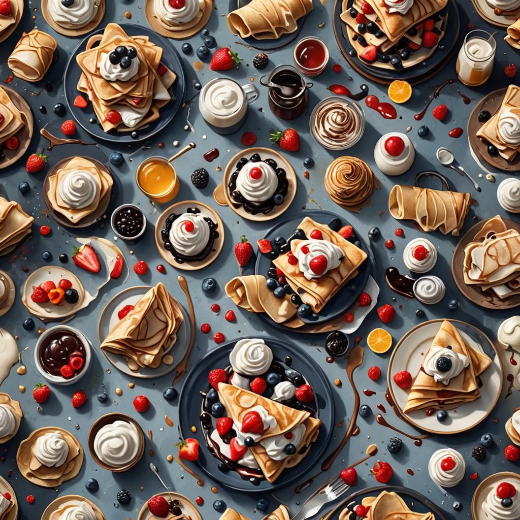 Crepes with Whipped Cream: Digital Matte Painting