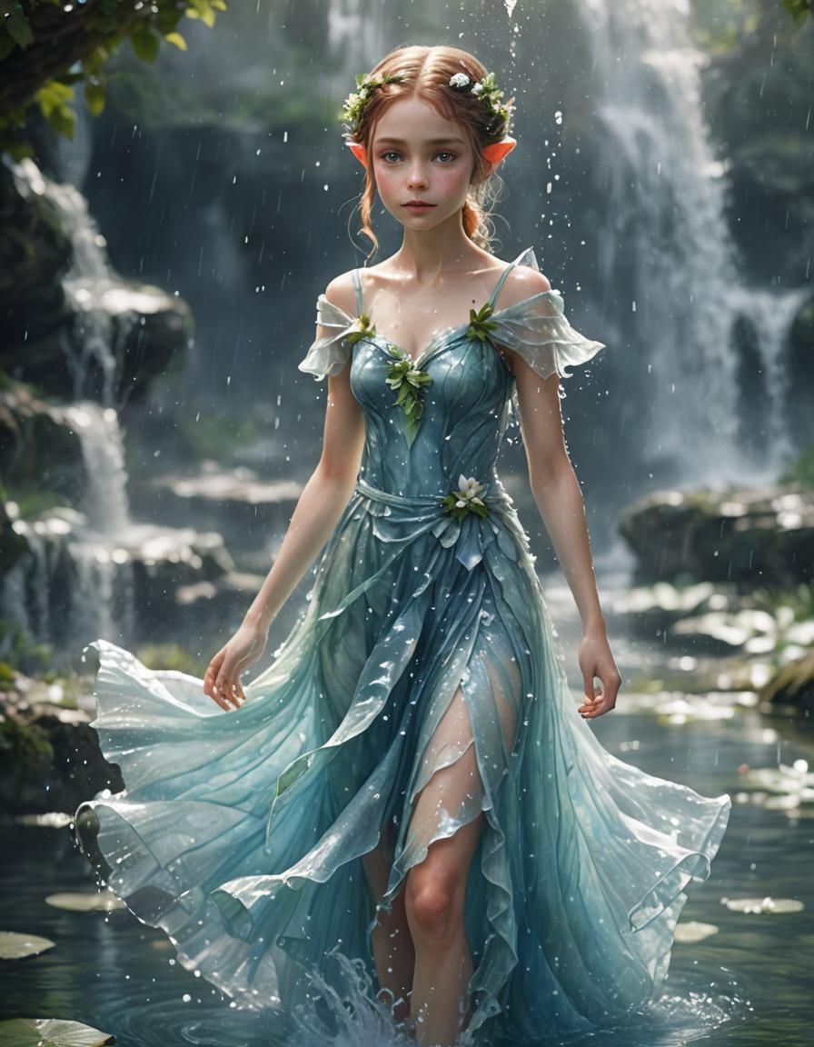 Ethereal Elf Maiden in Aquatic Attire