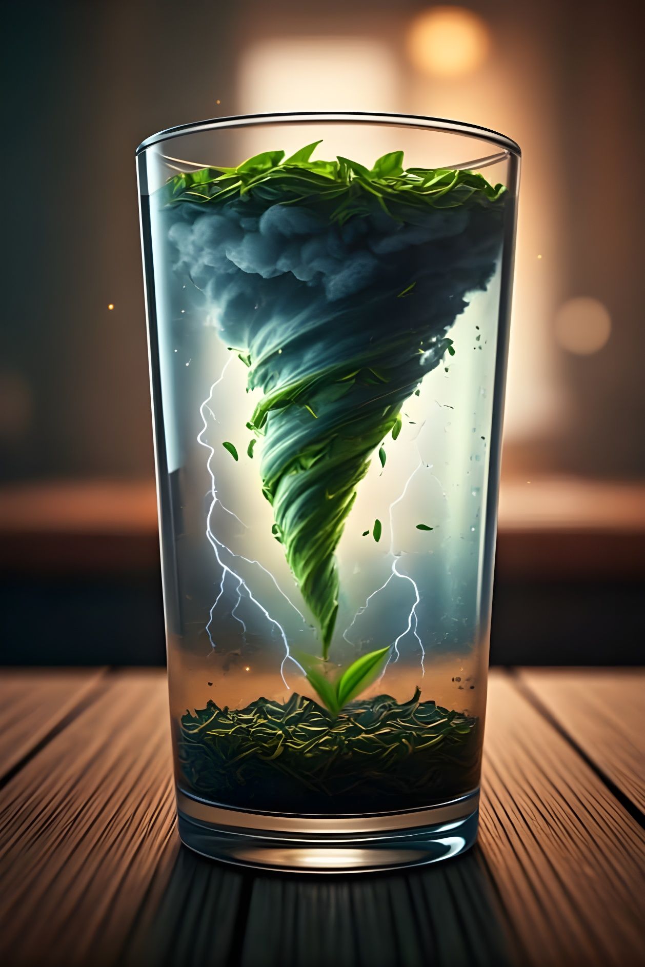 A Glass of Tempestuous Delight in a Cozy Domestic Setting