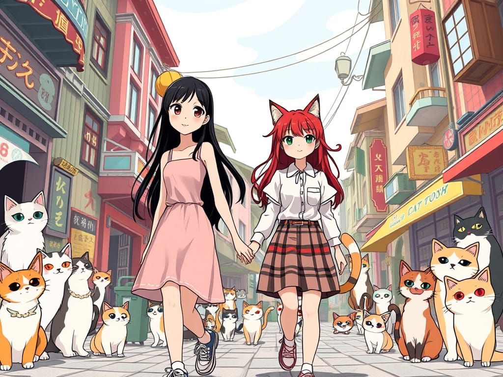 Visiting the cat town with Rachel 💕