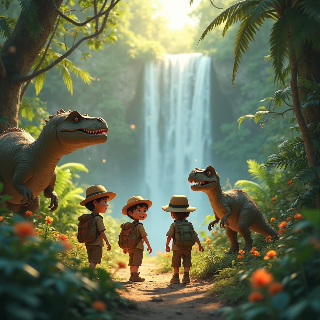 Kids Explore Vibrant Prehistoric Jungle in Pixar-Style