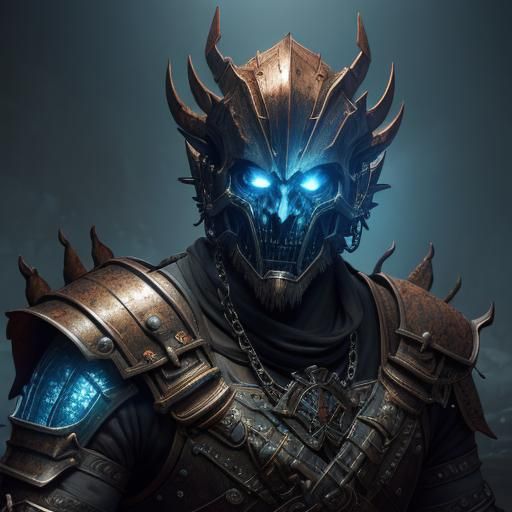 Mechanical Beast with Glowing Chainmail Armor