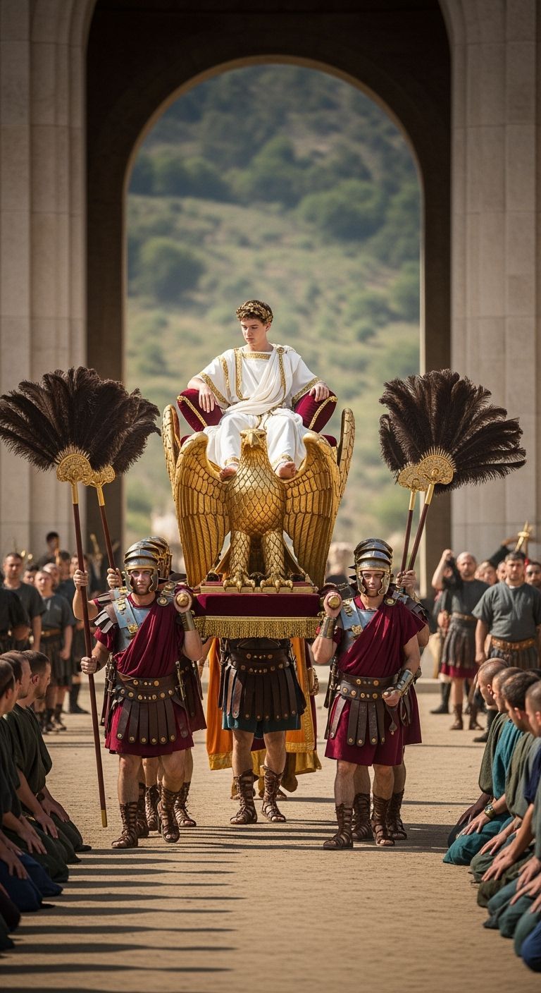 Young Emperor on Golden Litter, Roman Soldiers